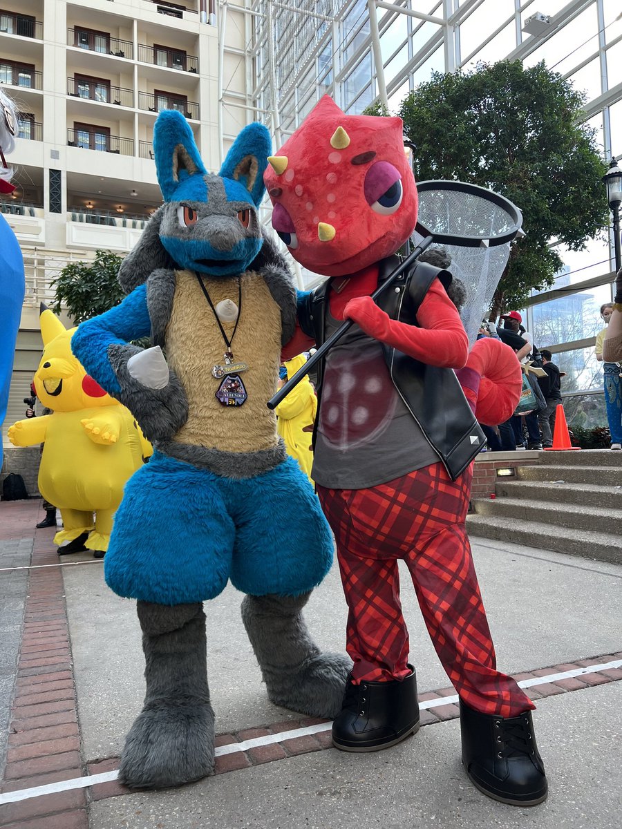 I think lucario would be a good character for a pokemon/animal crossing crossover, dont you? Flick(@trawk) #FursuitFriday #MAGFest2023