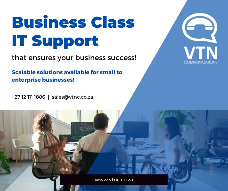 Business Class IT Support  - Your complete IT Solutions provider. Contact our sales team for an obligation-free quote.

#vtnc #businessclassit #business #BusinessIT #businessit #businesssolutions #ITSolution #itsolution4u #itsolutionsprovider #scalablebusinesssolution