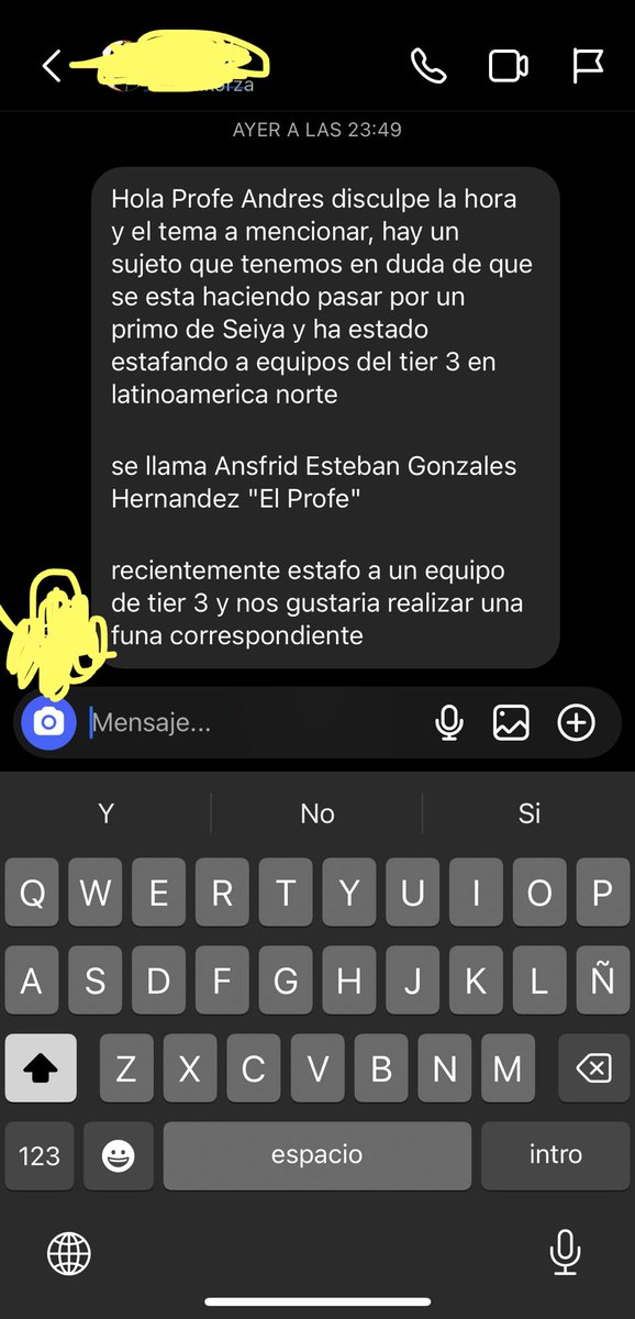 ProfeAndresX's tweet photo. Los mensajes que me llegan a Insta. https://t.co/rSULfdroMp