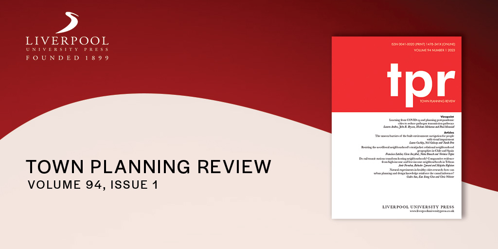 Liverpool University Press (@livunipress) on Twitter photo Town Planning Review Vol. 94.1 is now available. Including <a href="/lalacushley/">Laura Cushley</a>, @neil_galway and Tunde Peto (<a href="/UCLBartlettUPS/">BartlettUPS</a>) on the unseen barriers within the #BuiltEnvironment that impact on navigation for people with #VisualImpairment. Browse all articles at: bit.ly/TPR-94-1 Town Planning Review Vol. 94.1 is now available. Including <a href="/lalacushley/">Laura Cushley</a>, @neil_galway and Tunde Peto (<a href="/UCLBartlettUPS/">BartlettUPS</a>) on the unseen barriers within the #BuiltEnvironment that impact on navigation for people with #VisualImpairment. Browse all articles at: bit.ly/TPR-94-1