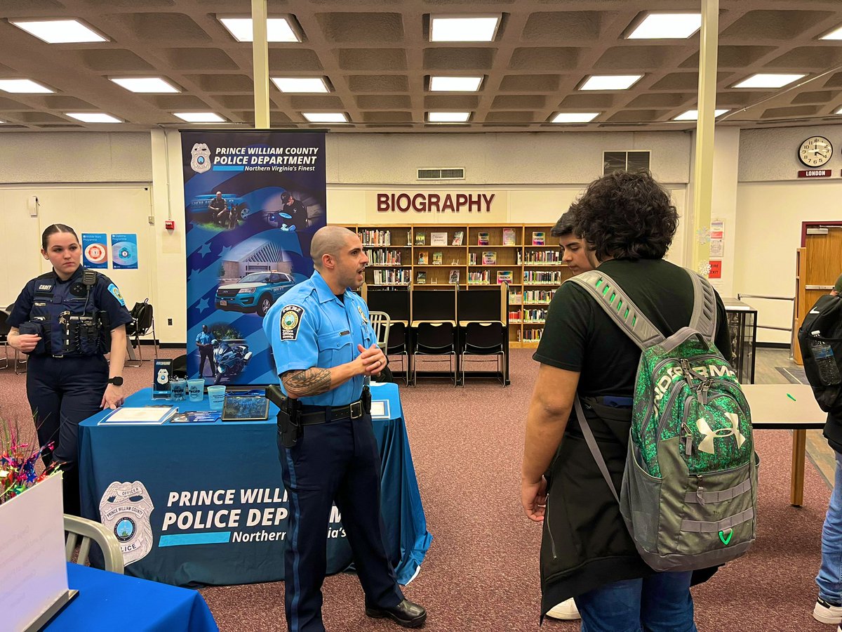 URHSLibrary's tweet photo. The ESOL Career Fair was a big hit today! Students learned about potential opportunities after high school from local professionals. #PWCSNews https://t.co/BLDEyn1CXF