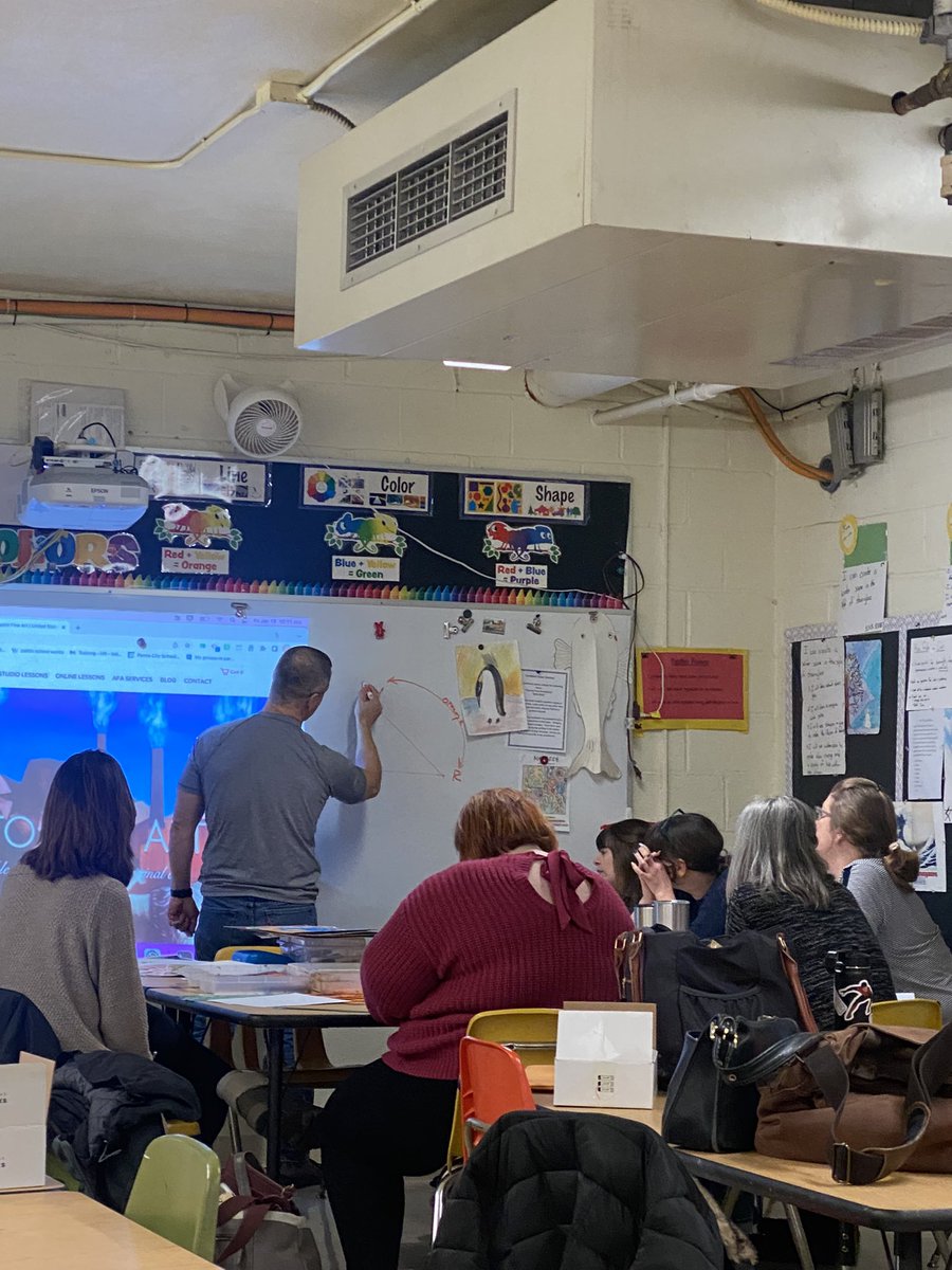 Elementary art teachers collaborated with Augusto from CAL, The Center for Arts-Inspired Learning, to incorporate math and science skills in art! #CAL #PCSDProud