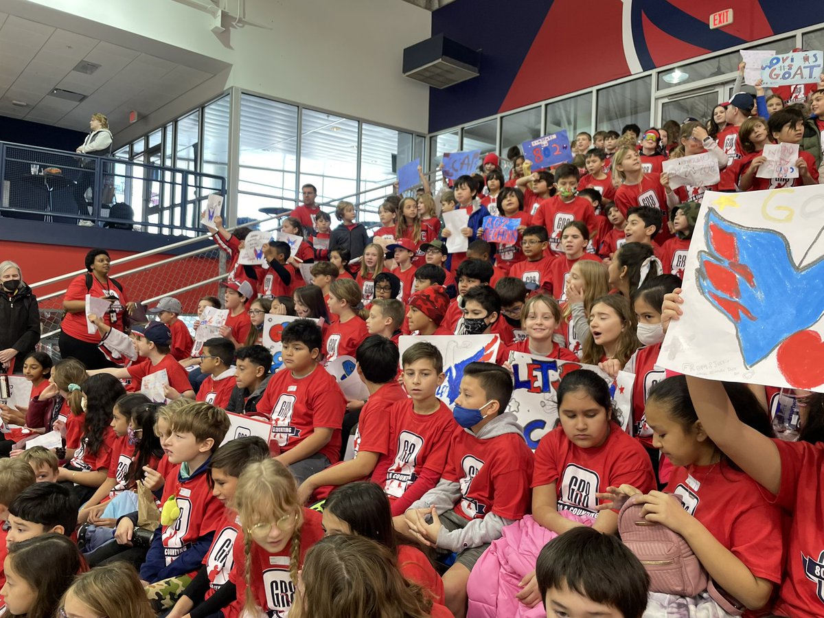 <a href="/APSVirginia/">Arlington Public Schools</a> <a href="/ovi8/">Alex Ovechkin</a> we are so excited to be your guests today <a href="/Capitals/">Washington Capitals</a> what a great event for our students! Let’s go CAPS!Vamos CAPS! <a href="/APSHPEAthletics/">Debbie DeFranco</a> <a href="/espn/">ESPN</a> <a href="/NHL/">NHL</a>