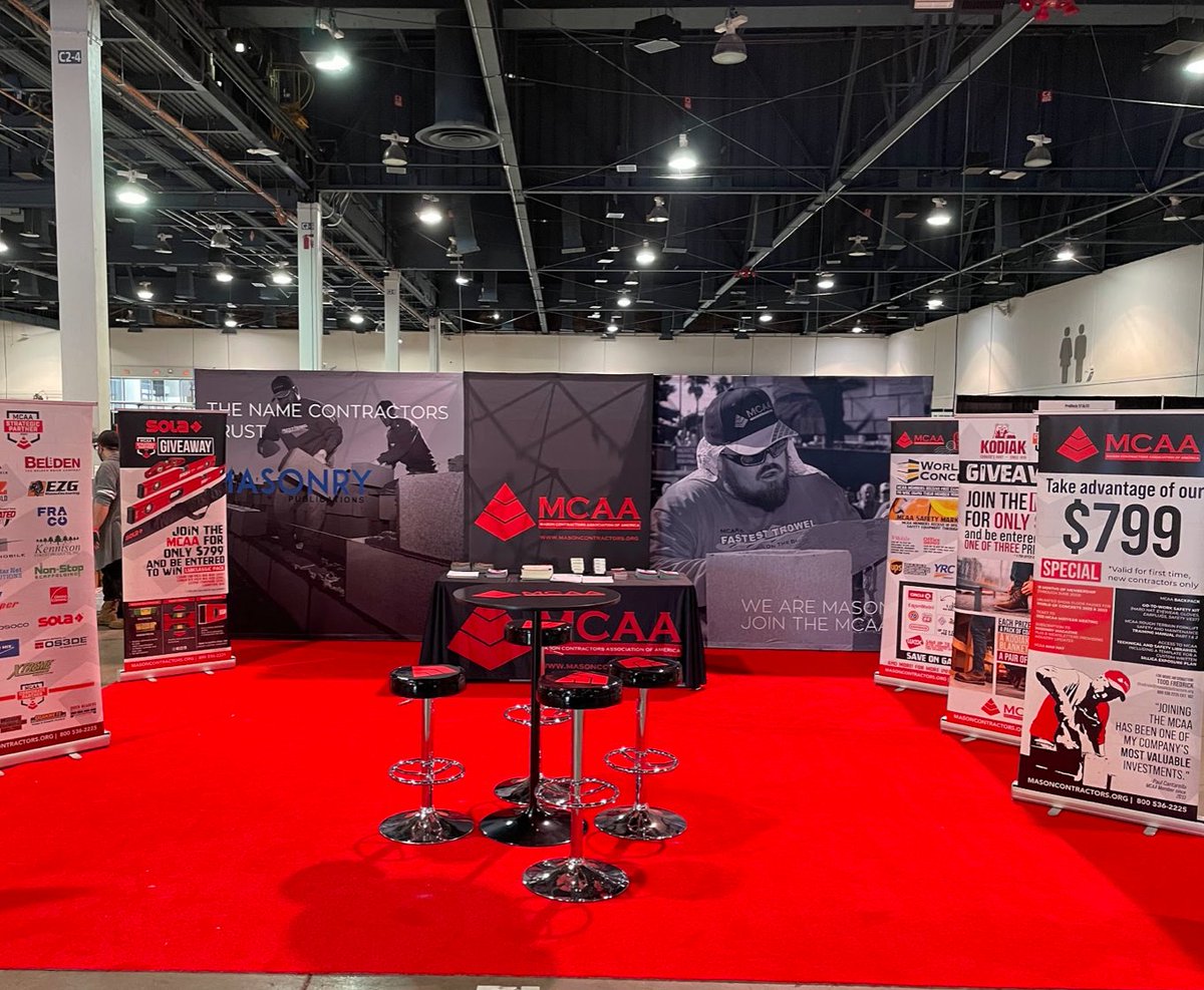 troweltradesinc's tweet photo. Who's ready for the madness? We sure are! The MCAA is looking forward to seeing all of our friends this coming week in Las Vegas for the WOC! 🧱💯 Come see us at booth #C3305!
#Masonry
#MasonryStrong
#MasonryMadness
#WorldofConcrete
#LasVegas https://t.co/Euk456x63T
