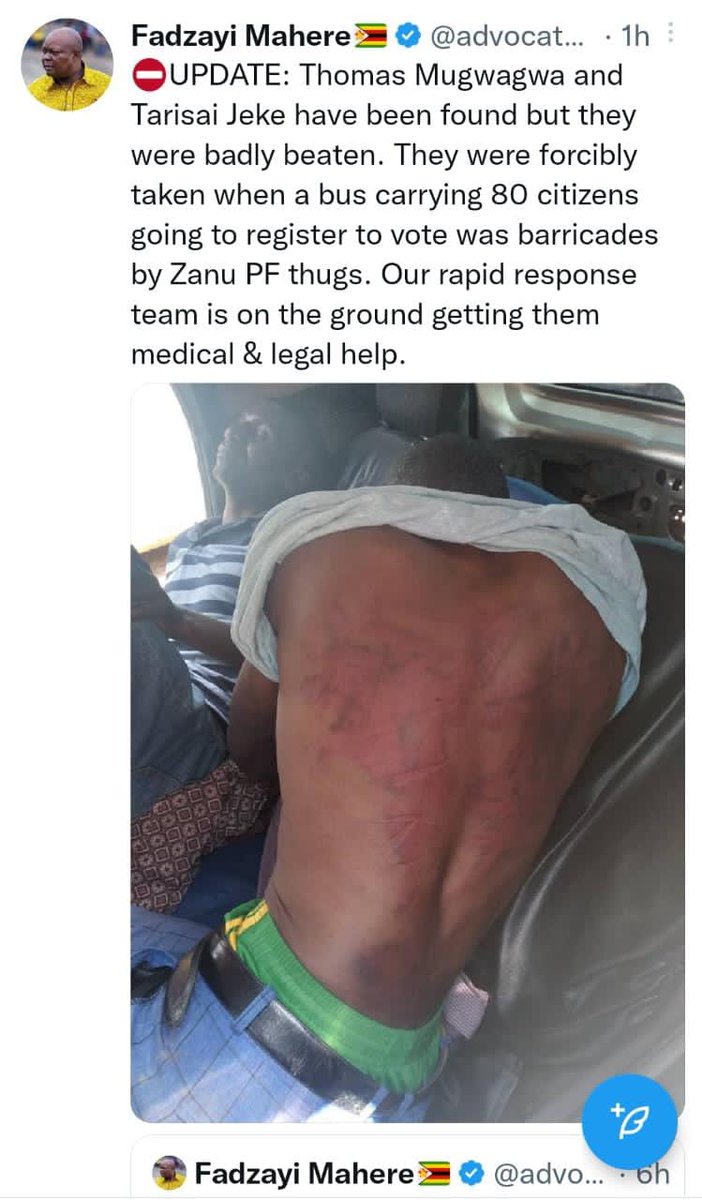 CCC spokesperson mahure must be ashamed of herself,she lies that ZANU PF is assaulting people Willy nilly ummm ,how can 80 people be overpowered by two youths as they claim .Such propaganda is dangerous !@CccNap @CCCDiaspora <a href="/Varakashi4ED/">Varakashi4ED</a> <a href="/dereckgoto/">Dereck Goto</a>