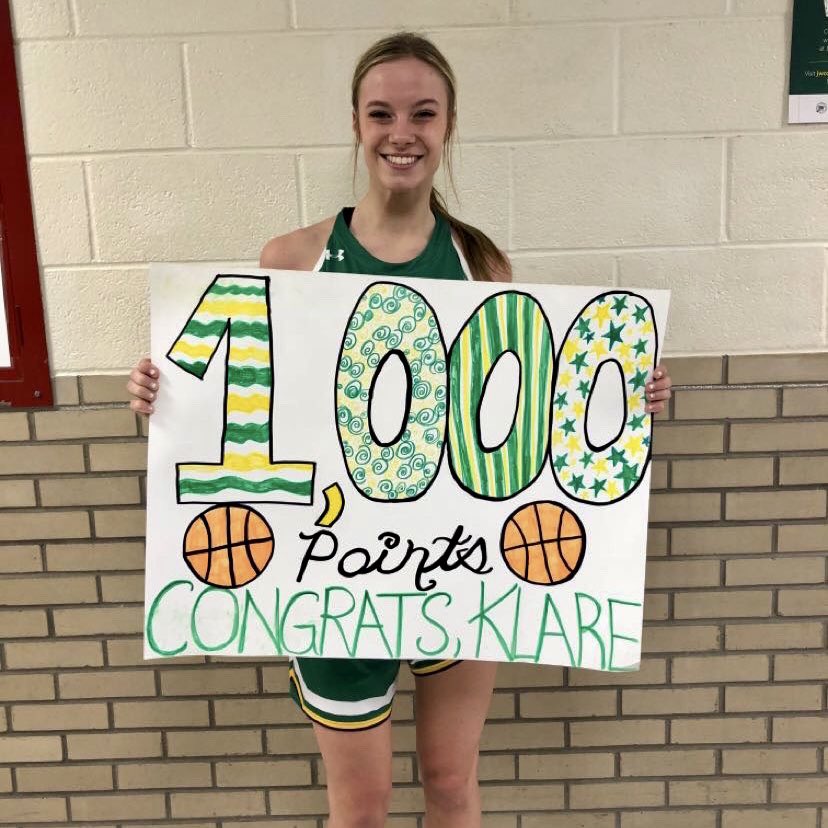 Congratulations to our girl Klare Flynn for scoring her 1,000th career point for Brown County! Excited about the rest of her senior season! #CrossOverHoops