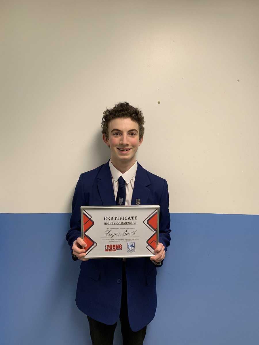 Today our Young Musician prize winners were presented with their framed certificates!

Congratulations to Anthony (S6) and Izzi (S2) who won the instrumental and vocal competitions, and congratulations to Fergus (S4) for his highly commended performance 🎶