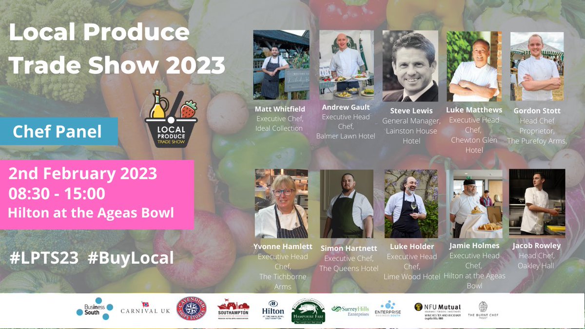 Hampshire Fare (@hampshirefare) on Twitter photo Calling all buyers of local produce:- chefs, caterers, retailers and all hospitality looking to source new suppliers this year.
Free to attend this trade show register here:
bit.ly/3UtUyFa #LPTS23 <a href="/BizSouth/">Business South</a>
We’ve a great chef panel for our exhibitors this year too Calling all buyers of local produce:- chefs, caterers, retailers and all hospitality looking to source new suppliers this year.
Free to attend this trade show register here:
bit.ly/3UtUyFa #LPTS23 <a href="/BizSouth/">Business South</a>
We’ve a great chef panel for our exhibitors this year too