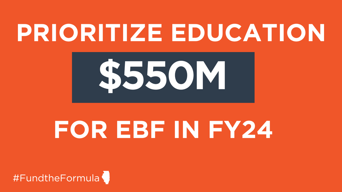 ALL Illinois students deserve a quality #education! Adequate, equitable state funding is necessary to provide that opportunity. <a href="/ISBENews/">Illinois State Board of Education</a>, we need you to advocate for an increase of at least $550M to Evidence-Based Funding for FY24! <a href="/JaimeGuzman312/">Jaime Guzman</a>