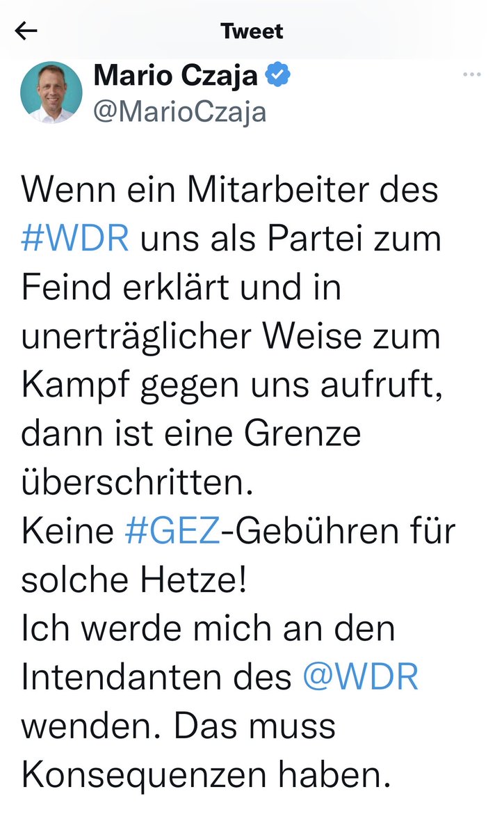georgrestle's tweet photo. Wenn der Generalsekretär der ⁦@CDU⁩ dazu aufruft, dem öffentlich-rechtlichen Rundfunk den Geldhahn zuzudrehen, weil ihm die private Einzelmeinung eines Satirikers nicht passt, dann ist wirklich eine Grenze überschritten.
#Staatsferne #Rundfunkfreiheit #Meinungsfreiheit https://t.co/d1WkdZLErp