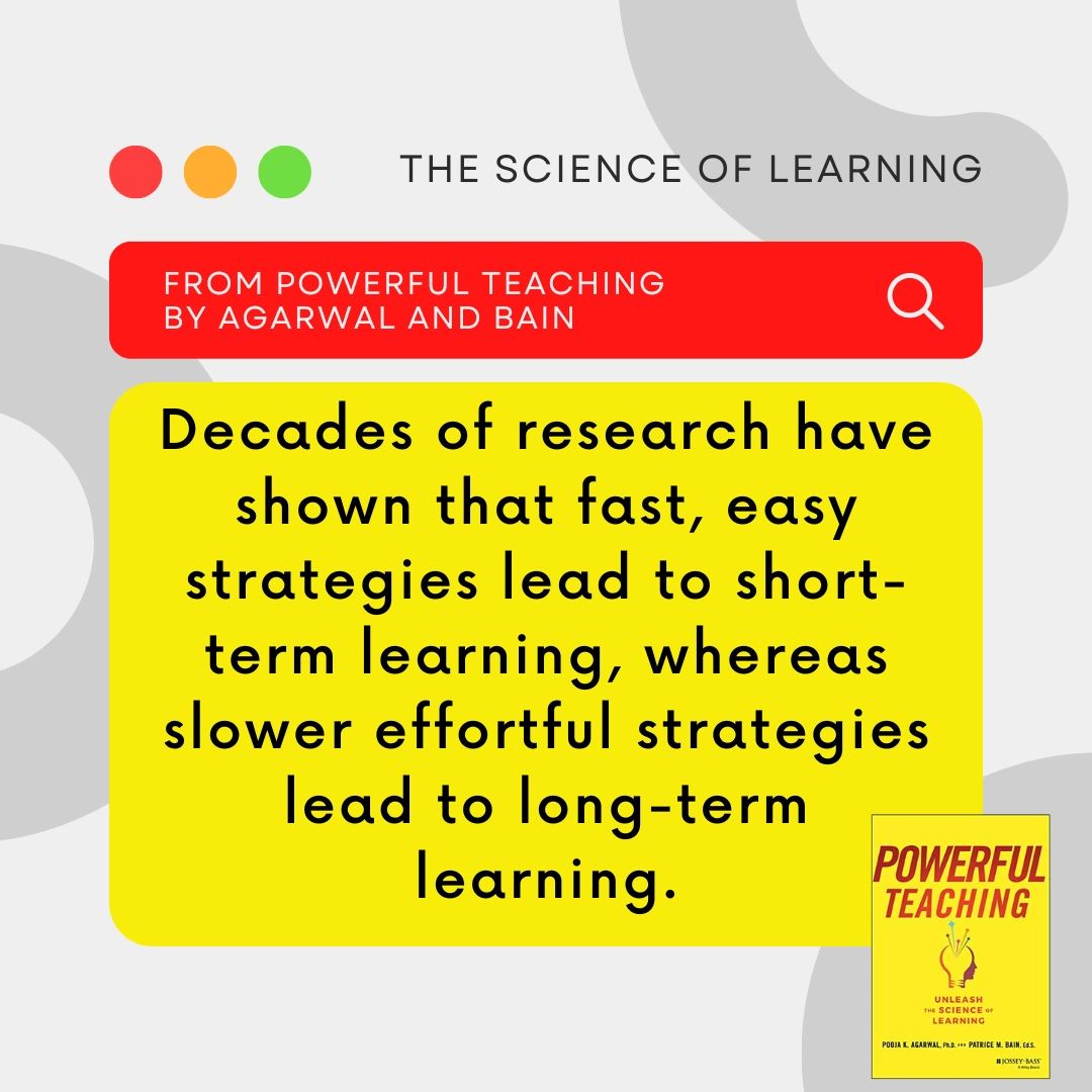 How do we navigate this dance when sometimes our curriculum or looming high-stakes testing seems to want learning to happen faster? Would love to hear your ideas!!

#powerfulteaching #scienceoflearning #teaching #learning #leading #principal
