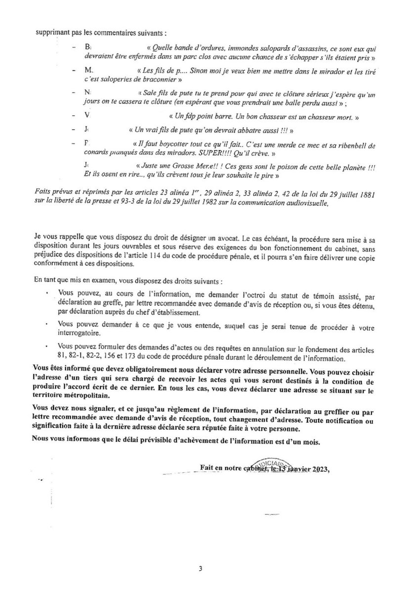 Je viens d’être mis en examen par un juge d’instruction pour avoir… fait une émission sur la chasse en enclos. 

Voici comment un richissime héritier, propriétaire d’un enclos de chasse, encombre la justice avec une procédure bâillon pour faire pression sur un journaliste.