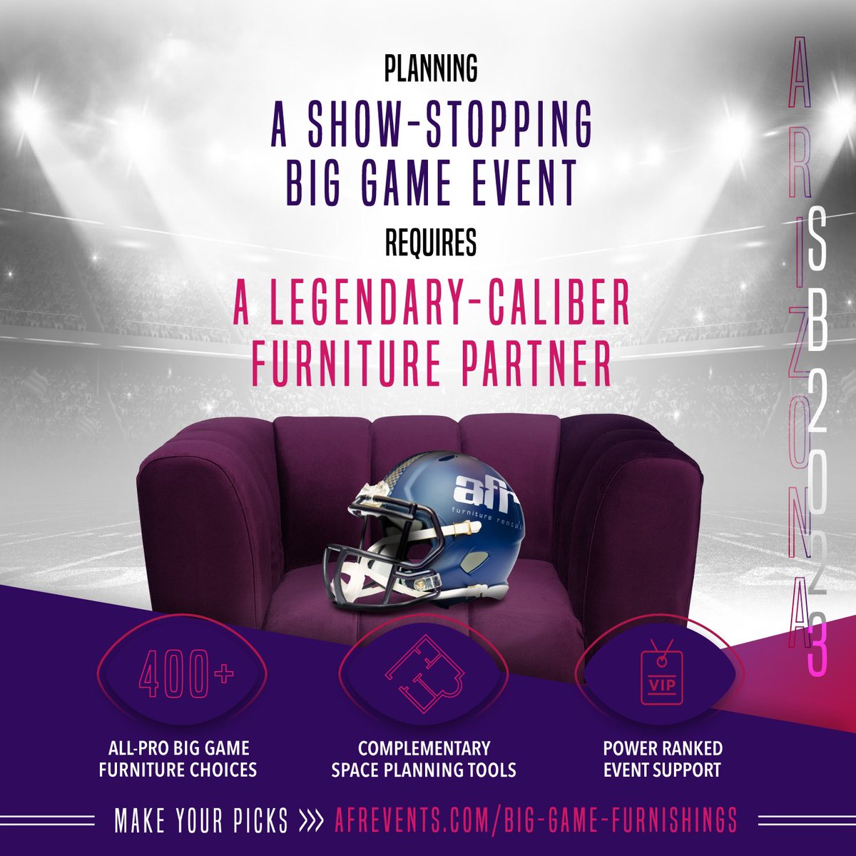 Tick Tock ⏱ - Lock In Your Favorite AFR Big Game Event Furniture Picks Today!

afrevents.com/big-game-furni…

#superbowl #superbowllvii #superbowlorders #rentfurniture #afrevents #rentafr #meetingprofs #eventprofs #experientialmarketing #experiential #furniturerental #furniture