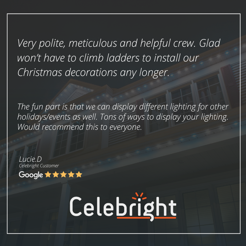 Our commitment to providing the best customer service is evident in Lucie's satisfaction with her Celebright system! 

#celebright #celebrightlighting #permanentlighting #permanentlights #customersatisfaction #loveourcustomers #customerreview #5starreview