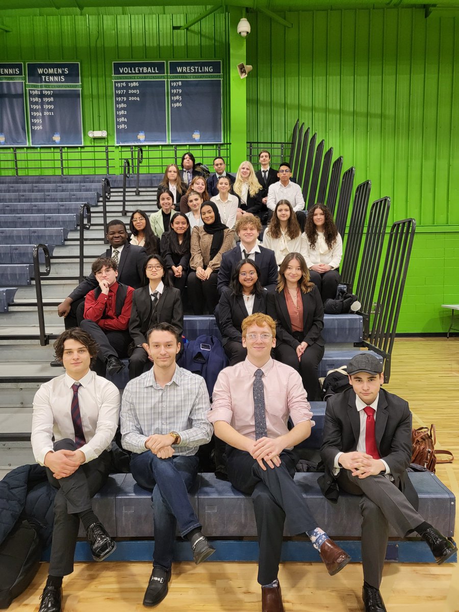 Today, 24 students from East Leyden's FBLA got to school at 5:45am to compete at northern area conference. 

After a long bus ride, these kids are ready to go.

Good luck to you all! Thanks for your effort and dedication. 
#LeydenPride #ilfbla