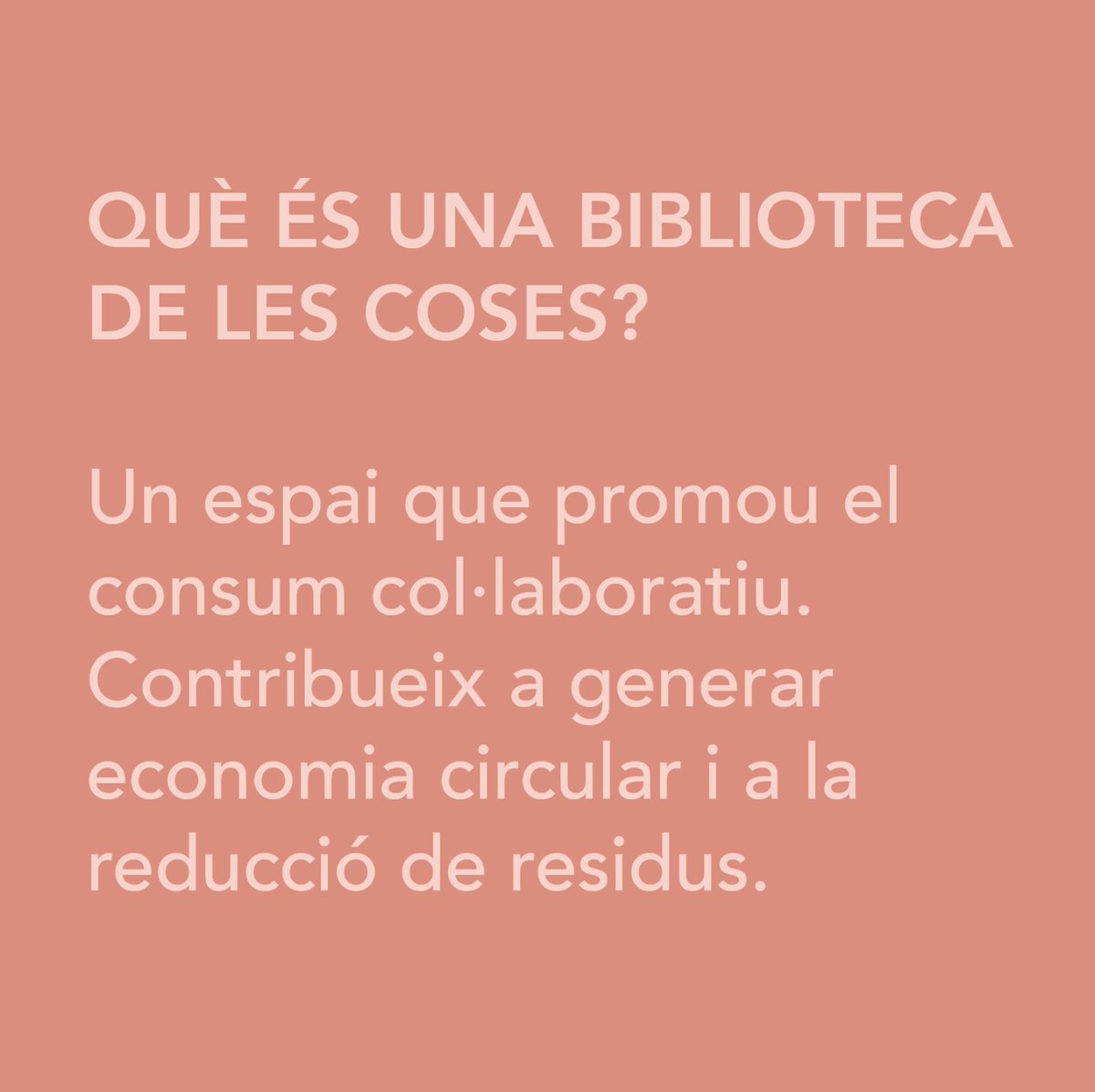 BiblioCosesTGN's tweet photo. A les biblioteques de les coses trobarem tots aquells objectes d'us puntual q necessitem. Si els agafem com a préstec en comptes de comprar-los, afavorim l'#economiacircular i contribuïm a generar menys residus.
#BibliotecaDeLesCoses 
#residuZero 
#SantSalvador
#Tarragona https://t.co/Fp9n86W5i3