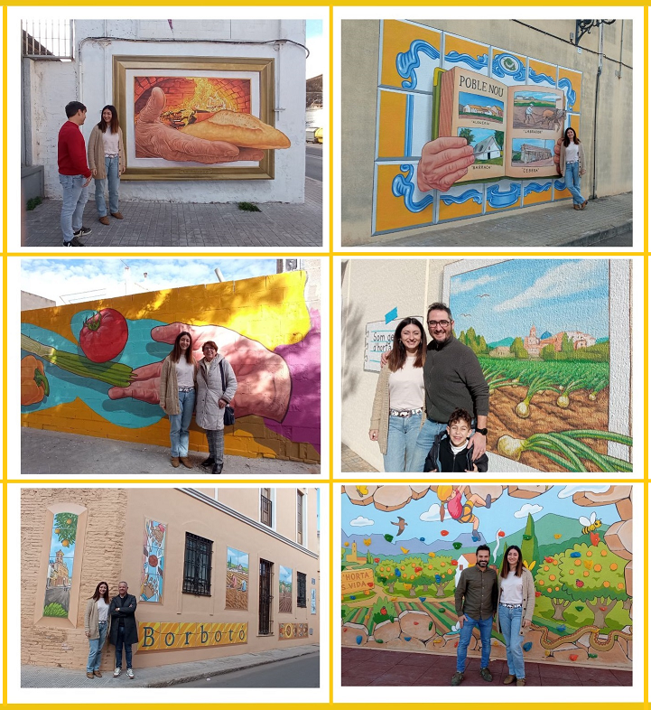🎨Visitem, en companyia dels seus alcaldes i alcaldesses, els sis murals sobre elements propis que promocionen l'art urbà als #pobles del #Nord de #València.
➡️No et pots perdre esta ruta artística per #Benifaraig, #Borbotó, #CasesdeBàrcena, #Carpesa, #Massarrojos i #PobleNou🏘️.