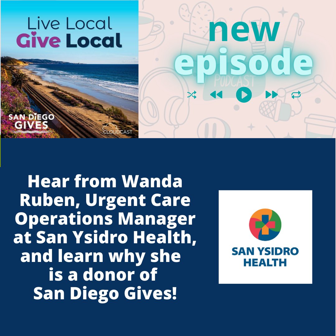 Hear from Wanda Ruben, Urgent Care Operations Manager at San Ysidro Health, and learn why she is a donor of San Diego Gives!
spreaker.com/user/cloudcast…