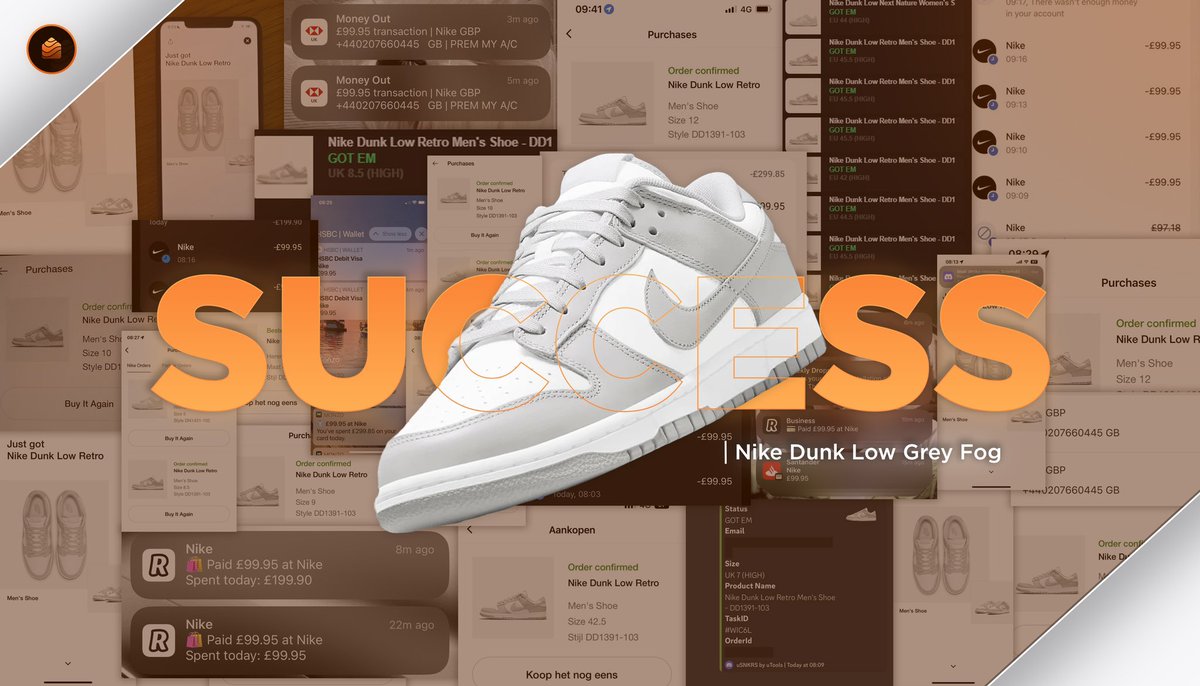 SoleHub (@solehubio) on Twitter photo Recap of our members’ success on the Dunk Low Grey Fog drop 🎬
Did you manage to get a pair? Recap of our members’ success on the Dunk Low Grey Fog drop 🎬
Did you manage to get a pair?
