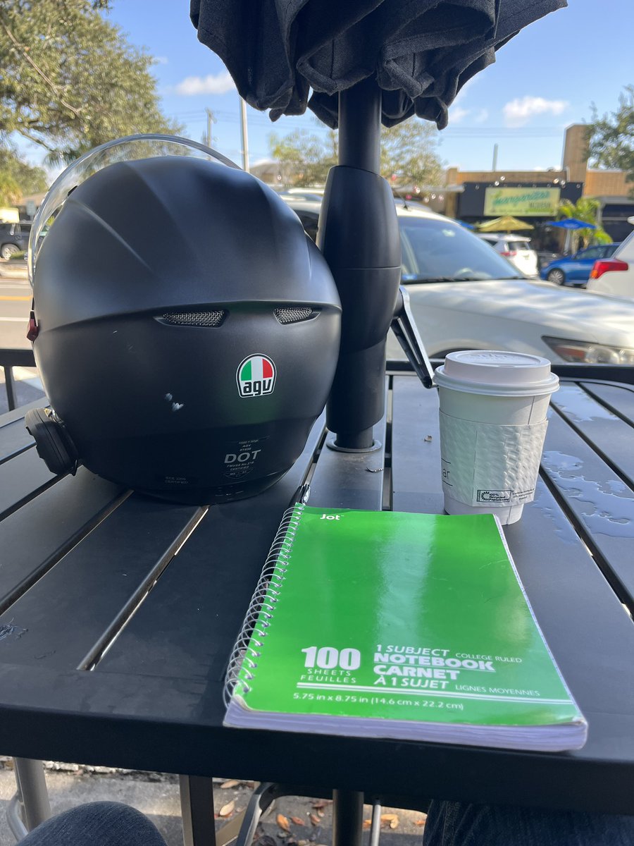 Coffee, a ride and work such a good morning