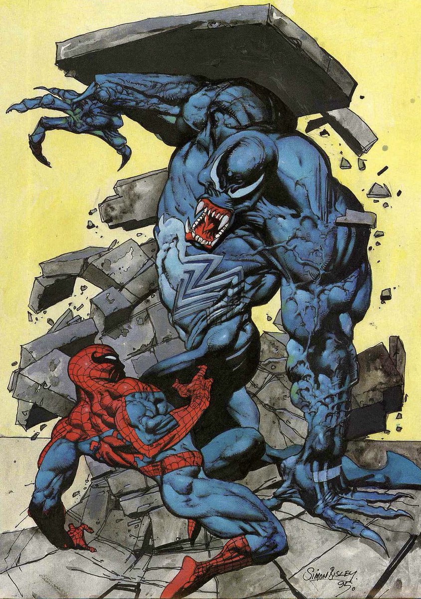 RT @CoolComicArt: Spider-Man vs Venom by Simon Bisley https://t.co/0SQ8NCLleJ