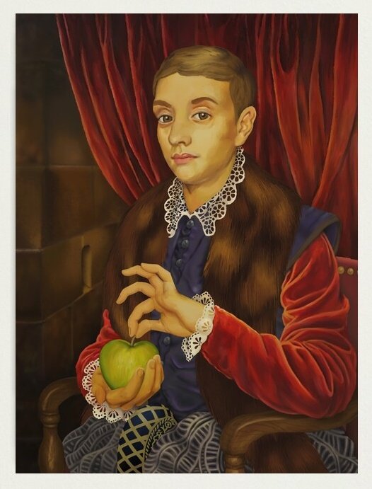 NouveauDeco's tweet photo. "Boy with Apple" by famous painter Johannes Van Hoytl, Museum of Fine Arts, Budapest. https://t.co/w1zcwtgPXu