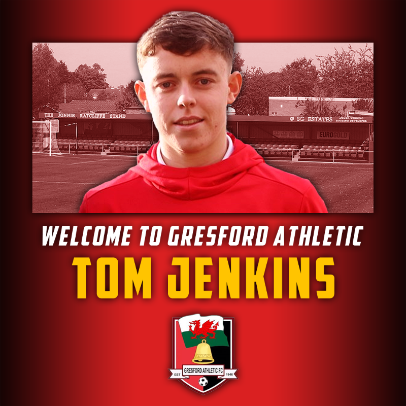 GresfordFC's tweet photo. ✍️ | We are delighted to announce that @GresfordFC have completed the signing of @tomjenko5 on loan from @Wrexham_AFC until the end of the 2022/23 season.

This is the club’s third signing of the 2022/23 January transfer window.

Welcome to the club, Tom! 🔴⚫️