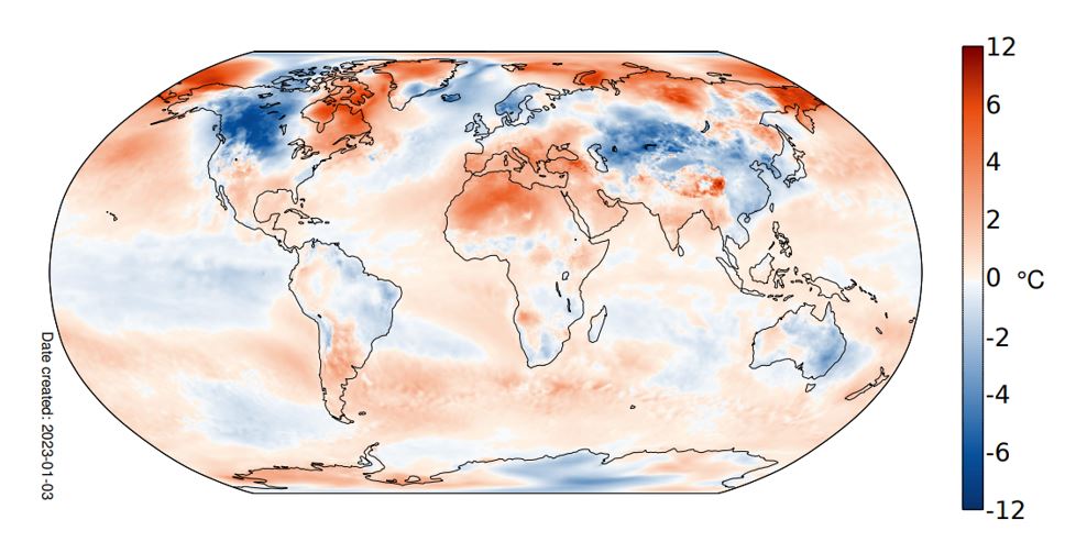 Global siebentwärmster Dezember und fünftwärmstes Jahr im im Copernicus-Datensatz ab 1979. In Europa in mehreren Ländern das wärmste Jahr seit Messbeginn, wie #MeteoSchweiz im #Klima Blog mitteilt. Spezialität: Island kältester Dezember seit 1973.
bit.ly/3XrThzZ