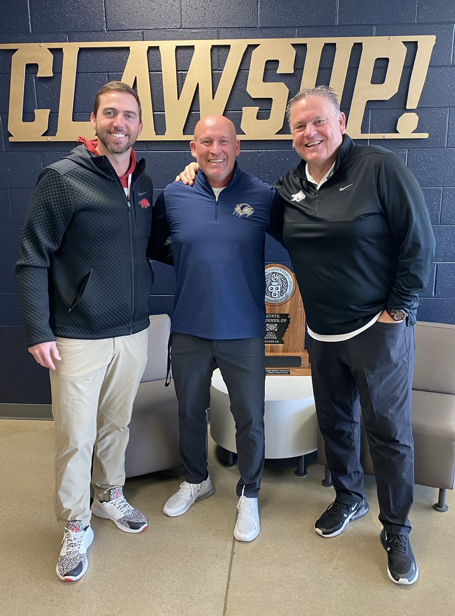 Thanks to <a href="/RazorbackFB/">Arkansas Razorback Football</a> for stopping by to check on our kids! <a href="/CoachSamPittman/">Coach Sam Pittman</a> <a href="/kendalbriles/">Kendal Briles</a>