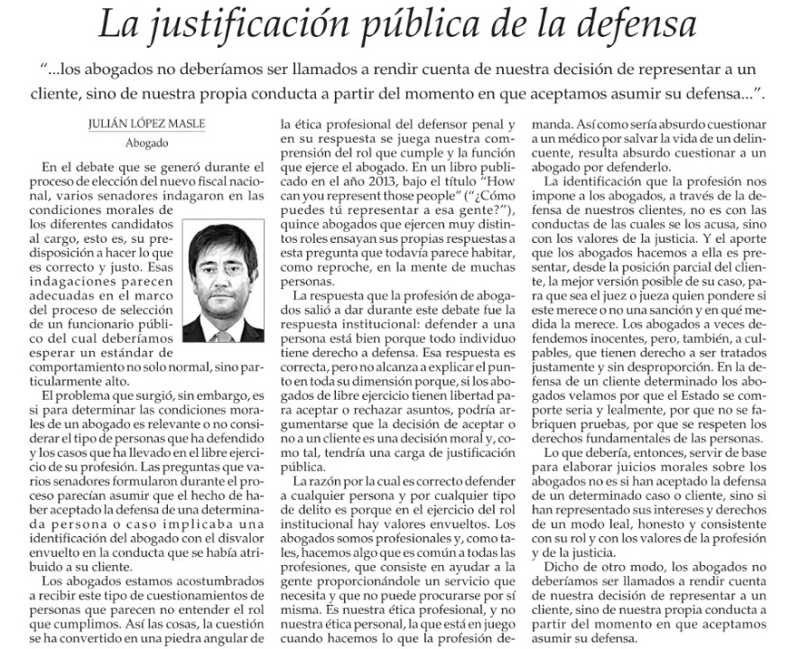 RABIGONZ's tweet photo. Julián López explica las razones por las cuales la defensa de toda persona imputada por cualquier delito es legítima. Una idea impopular que es el pilar de todo Estado de Derecho.
Léanlo por favor.
#Defensa https://t.co/pYFAyJViHH