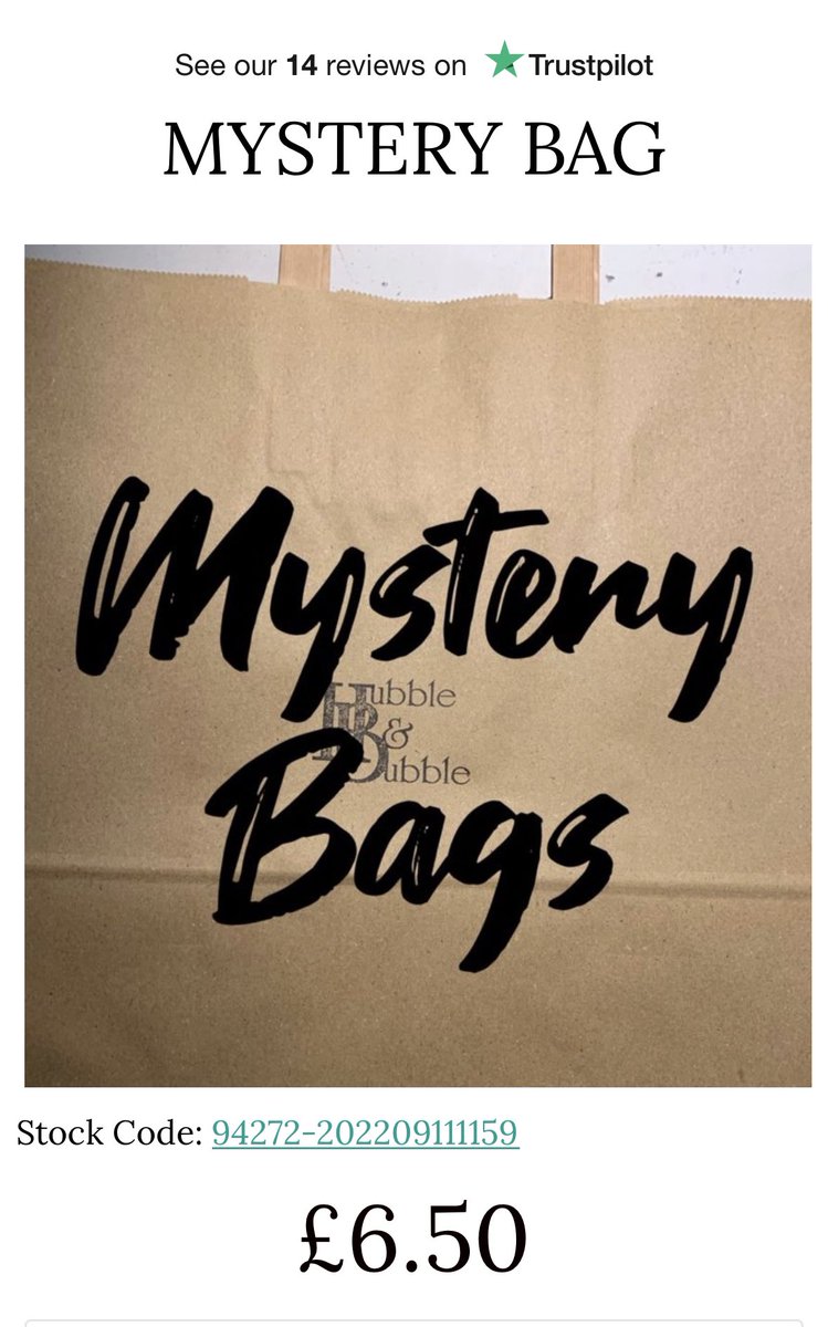 Back in stock but only £6.50 with £12.00 worth of  full size products grab them quick hubbleandbubble.org/product/myster…