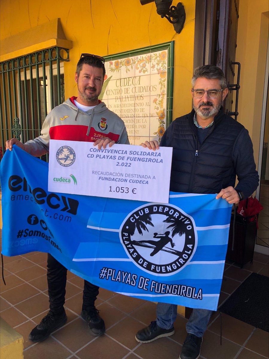 En el día de hoy, Edu y Posti, miembros de nuestra junta directiva, han acudido a @fundacioncudeca para realizar la entrega del beneficio obtenido en la Convivencia Solidaria que celebramos el pasado 26 de Diciembre
Muchas gracias por la amabilidad y por la gran labor que hacéis
