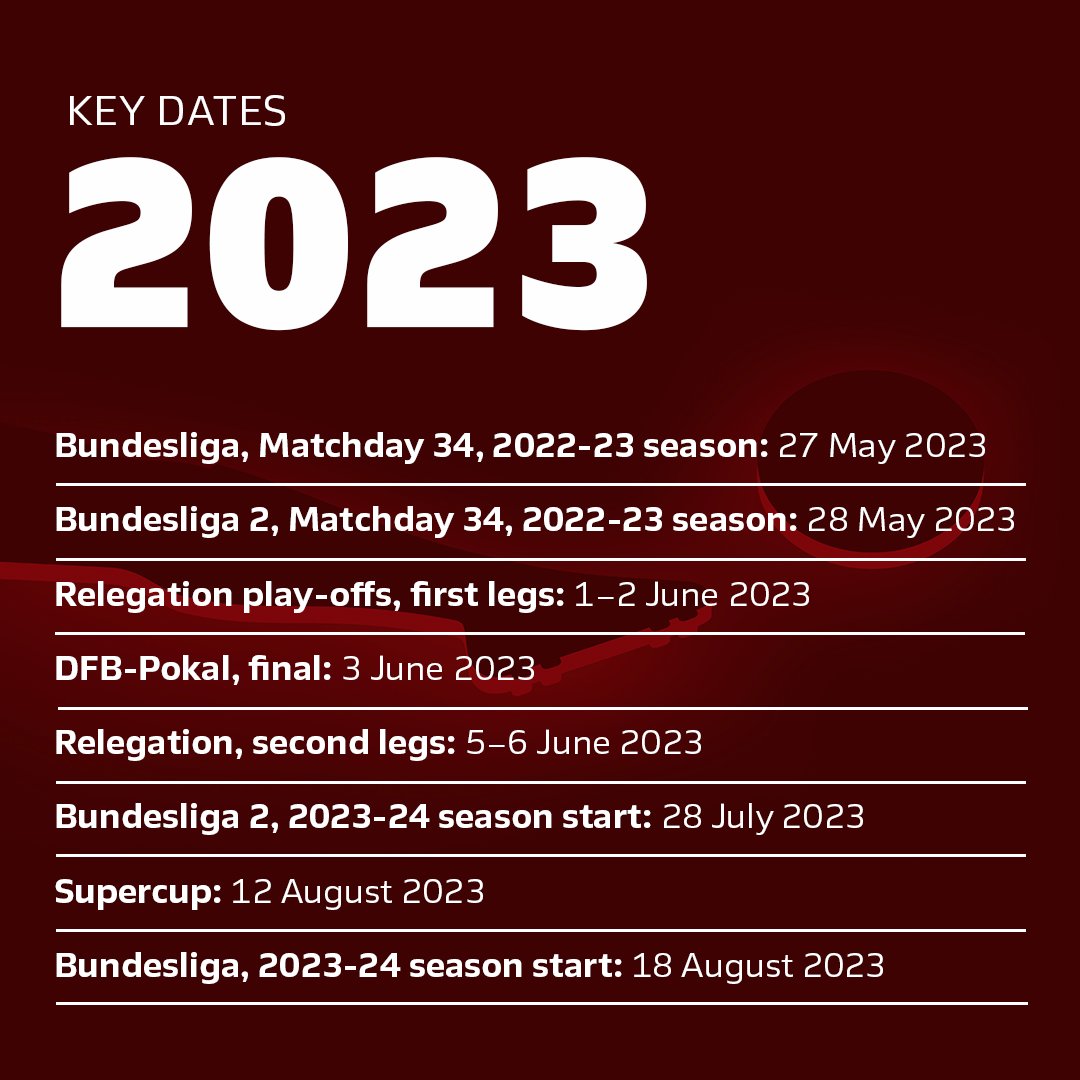 Calendar for the 2023/24 season: Bundesliga to start on 18 August