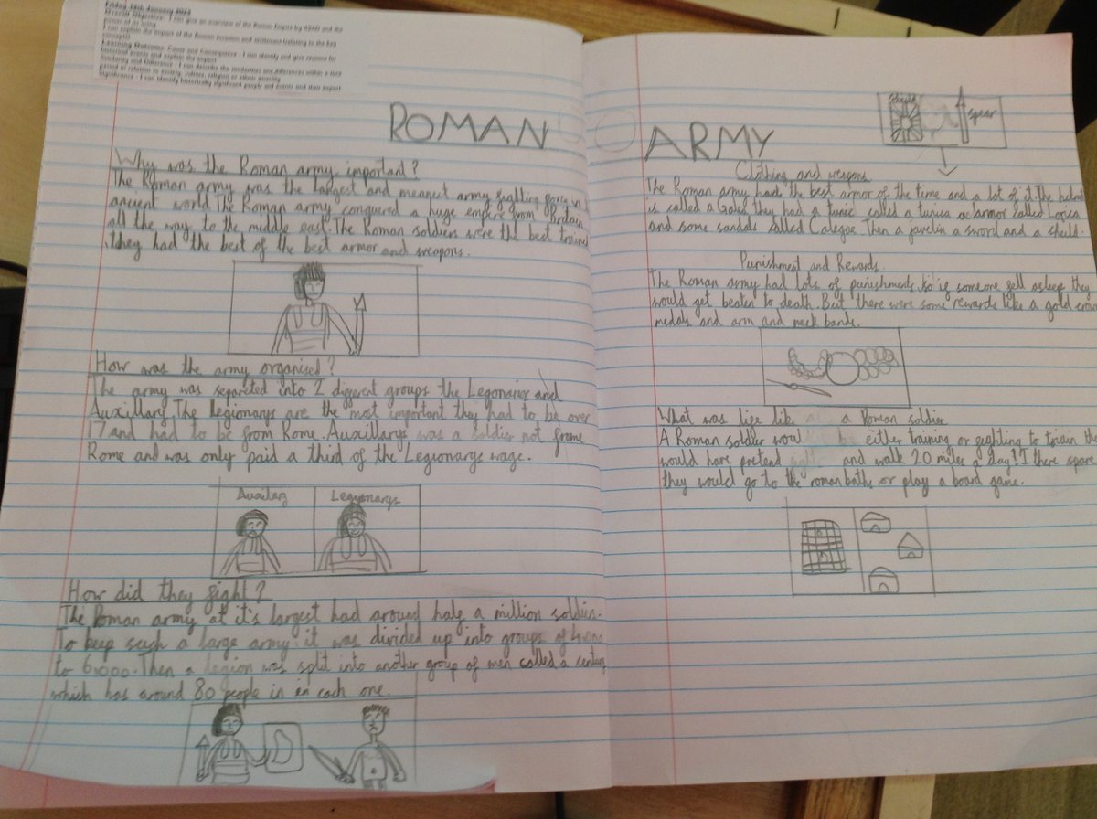 BPSHull's tweet photo. As historians, the children in 4MT have demonstrated their knowledge of the Roman army by creating these outstanding fact files. Aren't they amazing! #BPSHistory https://t.co/x2fbbrSjdR