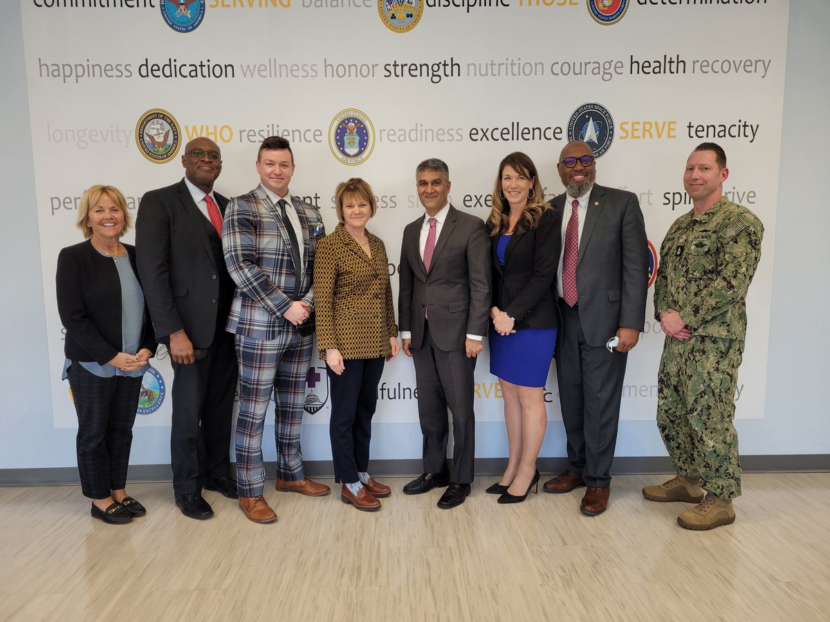 NicoleLeth2's tweet photo. Our Armed Forces Wellness Center had the honor of hosting the DUSD for P&amp;R, the Honorable Ashish Vazirani, &amp; the Acting ASD for Health Affairs, Ms. Seileen Mullen. The AFWC provides care for the Joint Force &amp; supports Total Force Fitness. @DoD_DHA @DHADirector
@SecDef https://t.co/dEhAsJDKHp