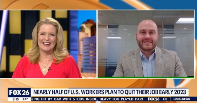 JimJTechVP's tweet photo. Nearly half of U.S. workers plan to quit their job in early 2023 - what should you consider before leaving a job? Here's @Roberthalf's #RobertVaughn with more.@FOX26Houston #jobsearch #joboptimism #greatresignation https://t.co/GELPGP8l79 https://t.co/E9xS1dEnxJ