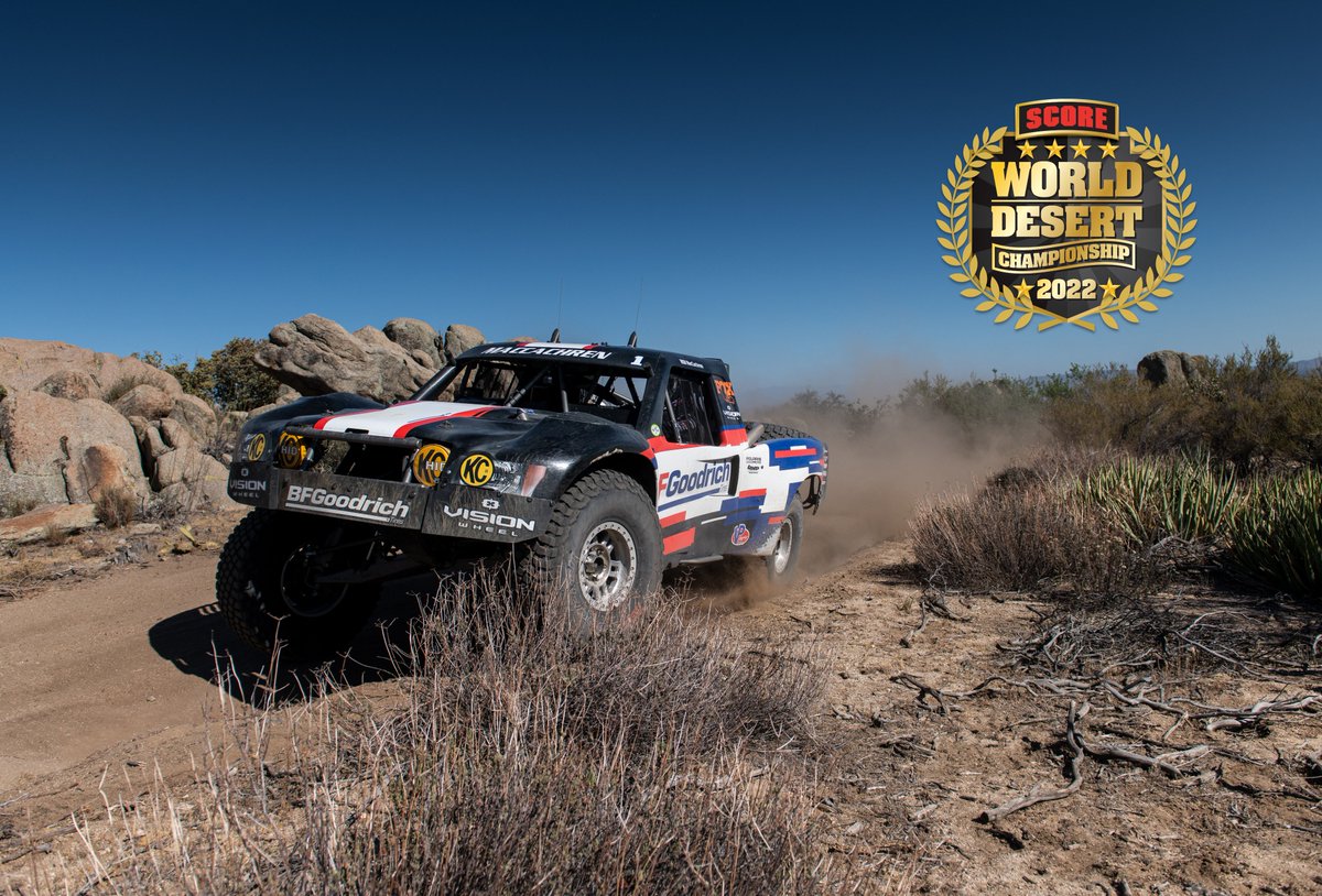 SCOREintl's tweet photo. SCORE 2022 Season Flashback: At the SCORE Baja 500, Rob MacCachren continued to add wins to his long and legendary career. This was his third SCORE Baja 500 Overall win, and 13th class win in this race. Photo by @getsomephoto. https://t.co/kGBXL9vMJt