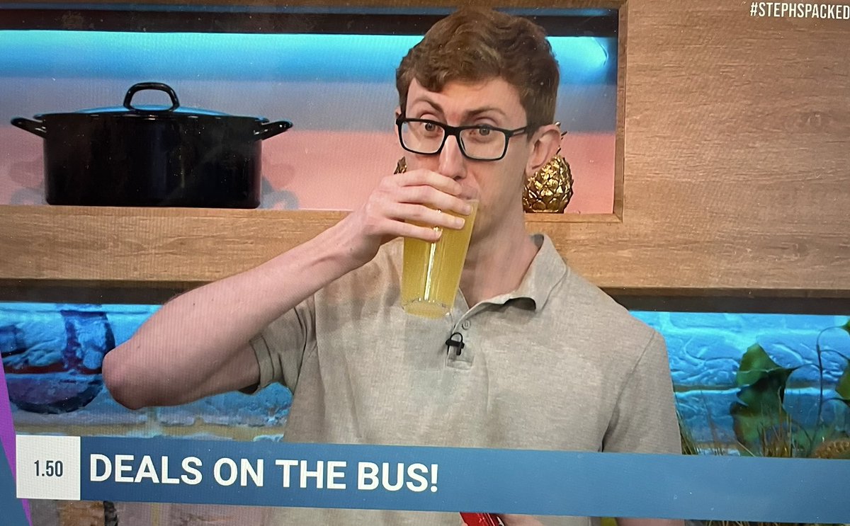 Jordon_Cox's tweet photo. Quite an eventful day on @PackedLunchC4! From drinking (and spilling) on the job, to doing a workout 😂

Here are links to each deal for you:

£2 bus fare cap: https://t.co/8Fam8rSKWI

£9.50 holidays: https://t.co/fQPMhMayAp

AF Beer free refills: https://t.co/Yh1NLXJy4J 

(1/2) https://t.co/9poCV1JoOW