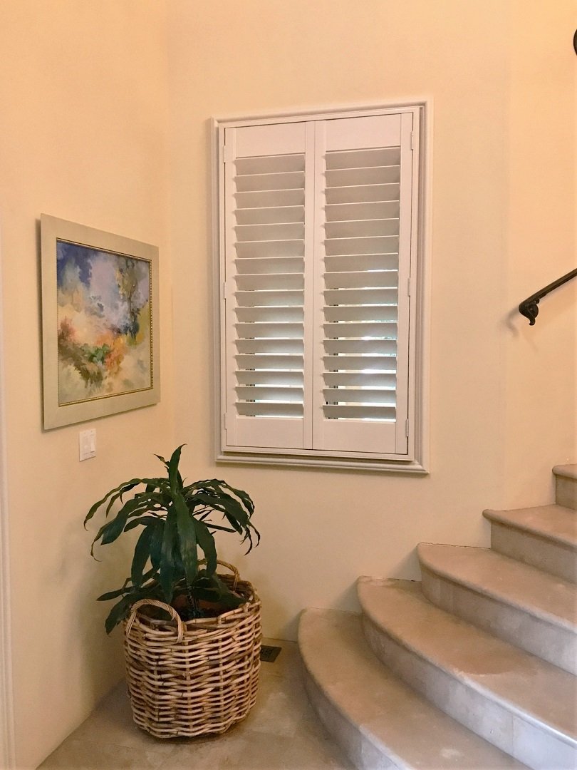 Bonnie's new, custom wood shutters look gorgeous, don't they? With the hidden tilt bar, you get a clear view and clean look that will never go out of style.

#Encino #Shutters #InteriorDesign #WoodShutters #WhiteShutters #CustomDesign #SustainableMaterials #EthicallySourced