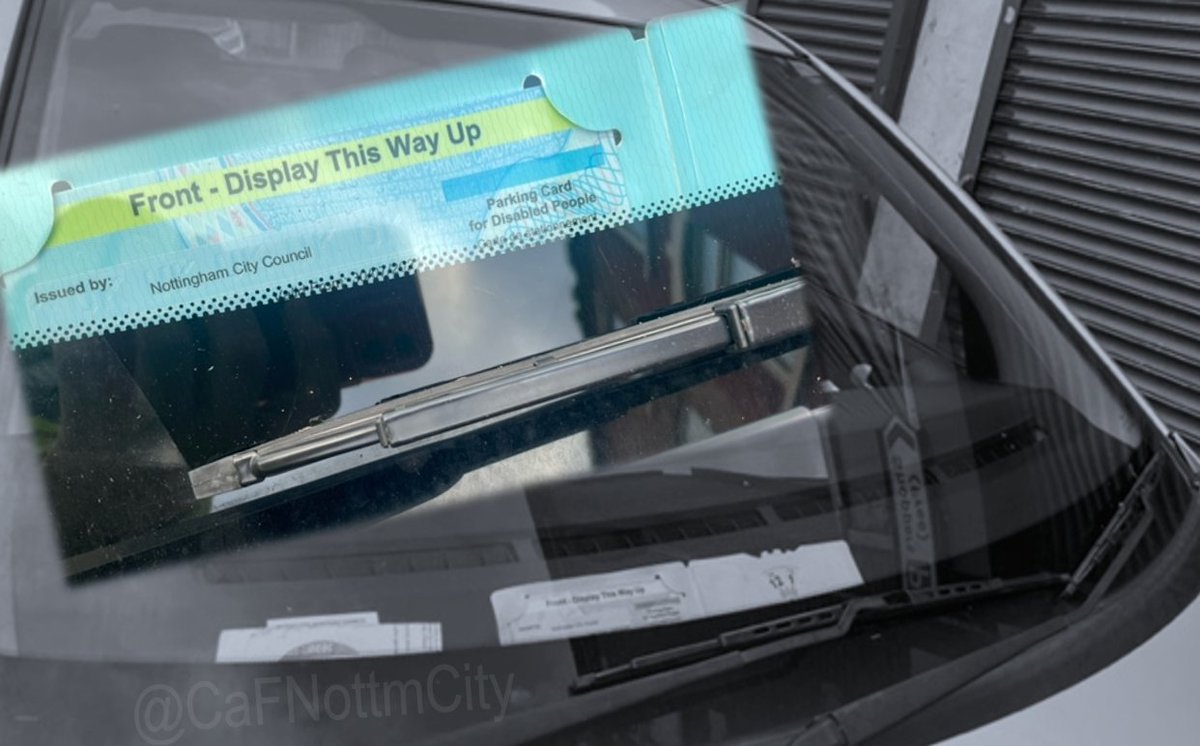 CaFNottmCity's tweet photo. Somebody stopped an officer in @MyHysonArb with concerns about a #BlueBadge
โฌ๏ธ
Not the ideal way to display it
โฌ๏ธ
Driver later spoke with the officer & the badge was inspected. Its valid.....but the badge holder wasn't out using it
#Whoops #DidNotThinkItThrough
#RespectTheBadge https://t.co/fv82zDn4wW