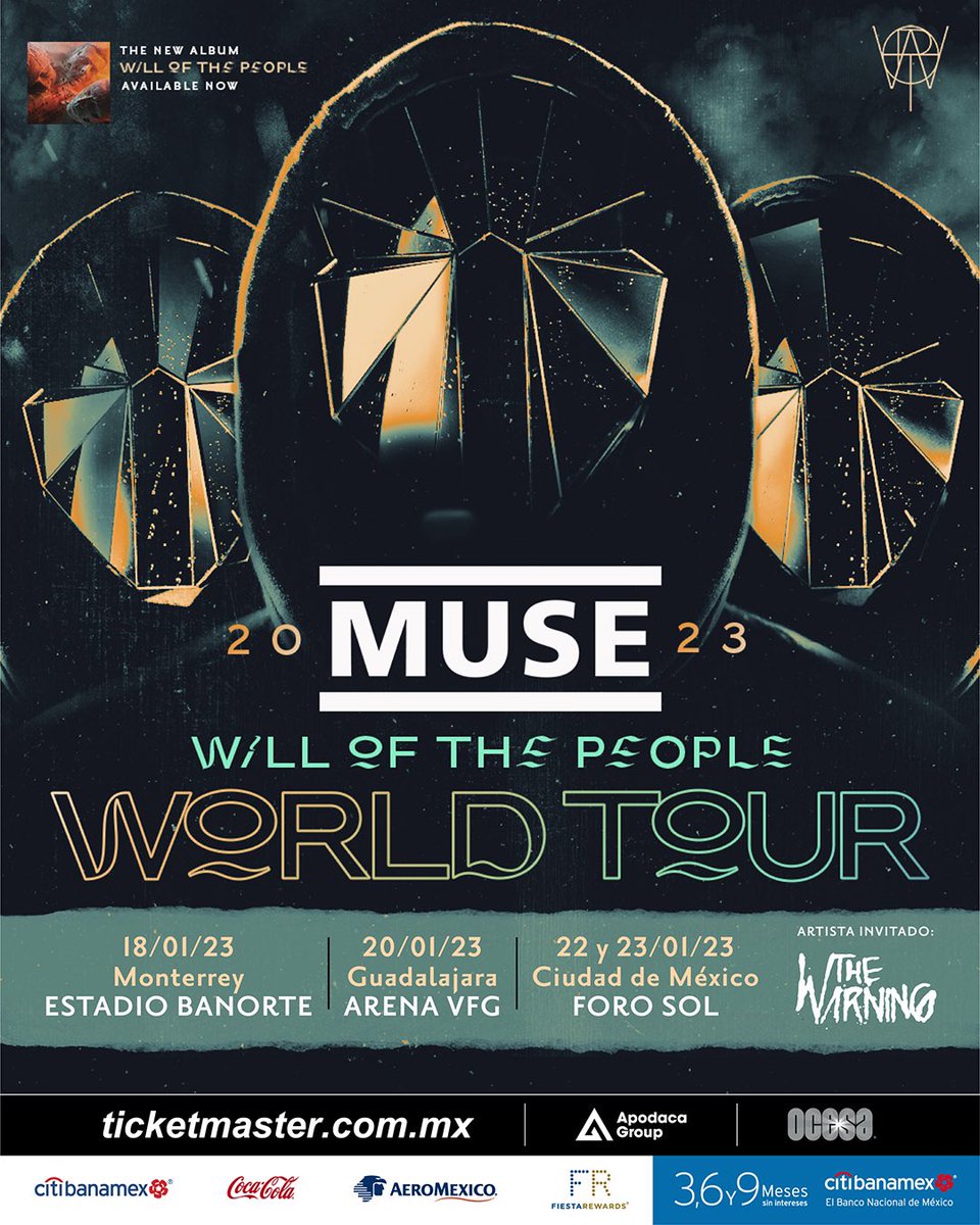 It is such an honor and a life long dream to support our idols @muse in our country 🇲🇽 Thank you @mattbellamy @Dominic_Howard @ctwolstenholme78 @ocesa @ApodacaGroup @Ticketmaster_Me