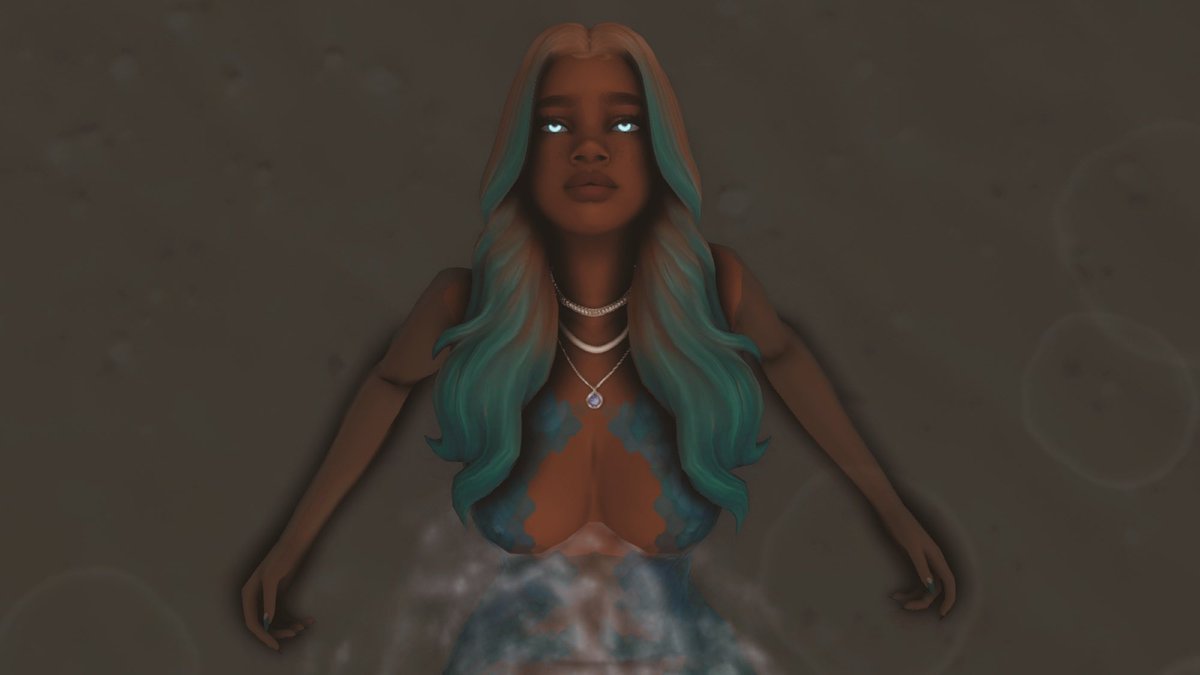 Cocodaintysims's tweet photo. Bubbles the mermaid, mostly spends her nights roaming the oceans of Sulani 🌊🧜🏽‍♀️ https://t.co/Nq1sOvHYwh