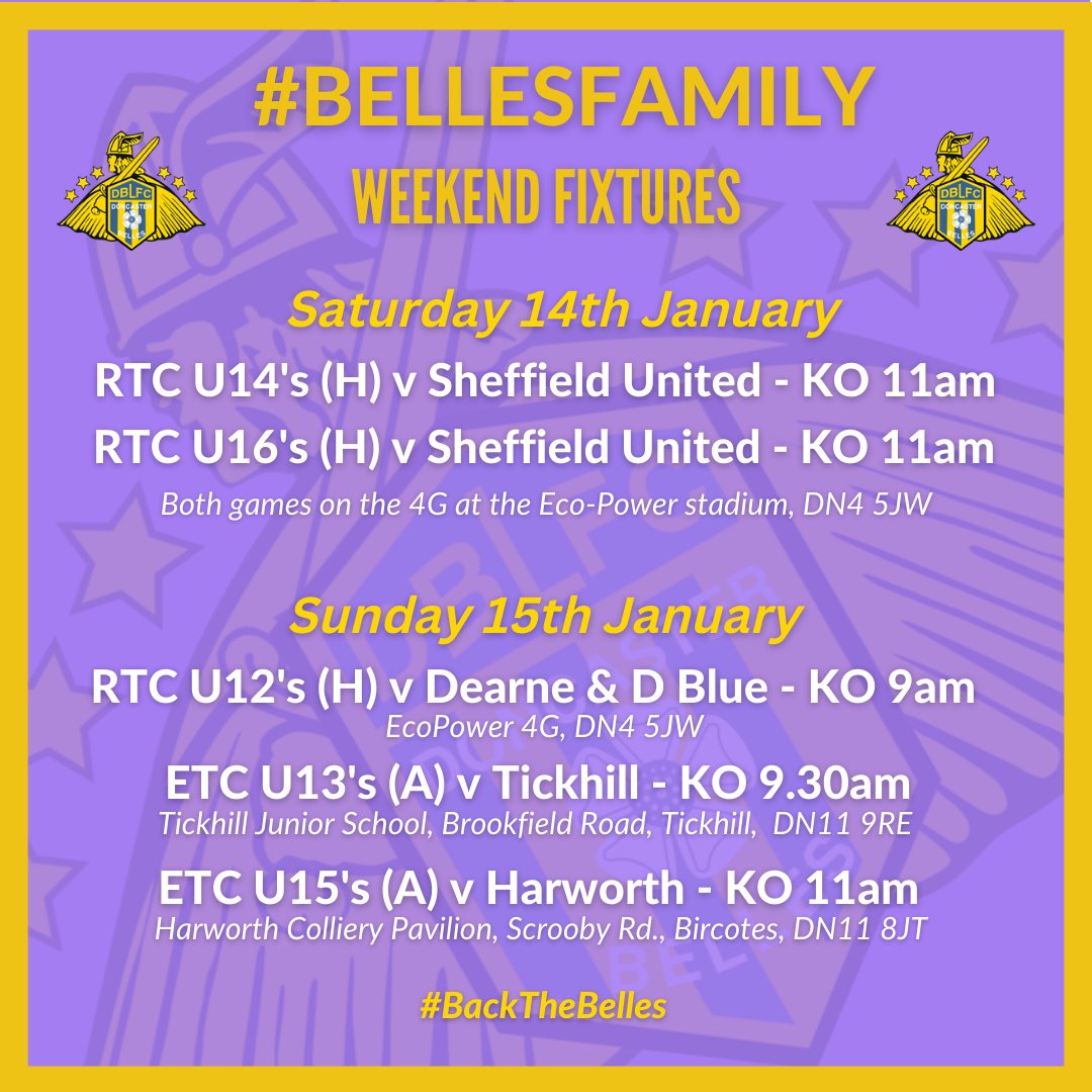 No scheduled games for our 1st Team and Devs this weekend, but our RTC and ETC teams are busy and would welcome your support! 
Good luck and enjoy your games, girls! 🤞🤞🤞

#BackTheBelles
#BellesFamily