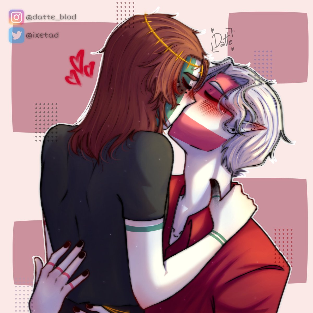 ixetad's tweet photo. LOS EX-ESPOSOSSSS
De hecho, ellos son canon y hay 15 Au's q te dicen pq lo son. 🤨👍
El diseño de Austria no me pertenece, es de @_SamGR, mi amichi q me deja dibujarlo 🤧✨
#countryhumans #countryhumansaustria #countryhumansmexico
#countryhumansausmex #ausmex #austriaxmexico https://t.co/PooFUqYYaZ