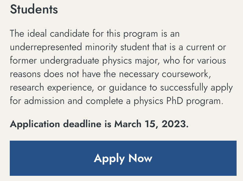 FlipTanedo's tweet photo. I interrupt my social media hiatus with a reminder that the @APSphysics Bridge Program is now accepting applications; the deadline is March 15th. 

https://t.co/6BCugJAGdq https://t.co/qNJN4rdvru