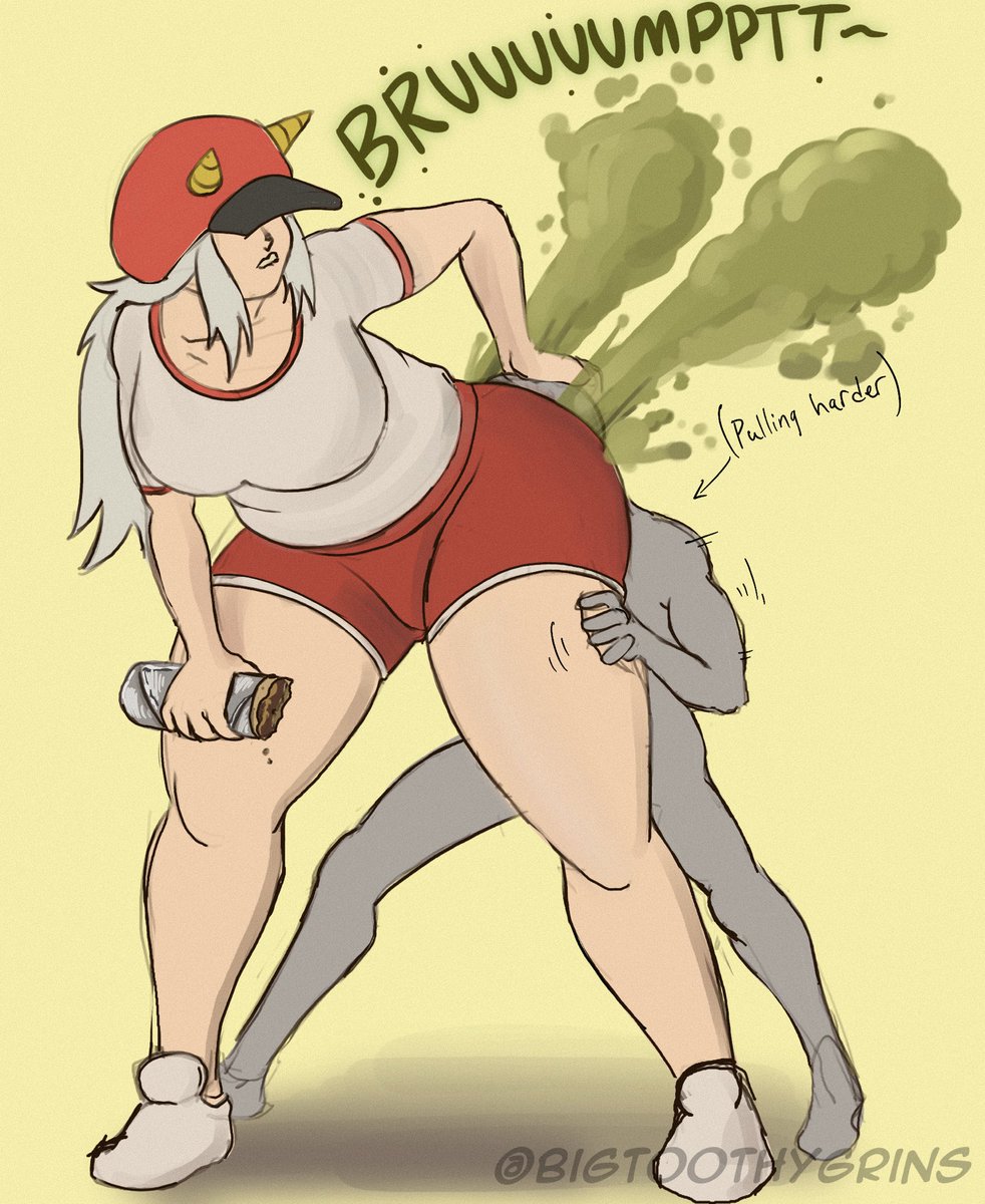 BigToothyGrins's tweet photo. Someone yesterday suggested that she might like gas station burritos. Good call! #Fartart #Fartfetish https://t.co/9ls9jFhnMN