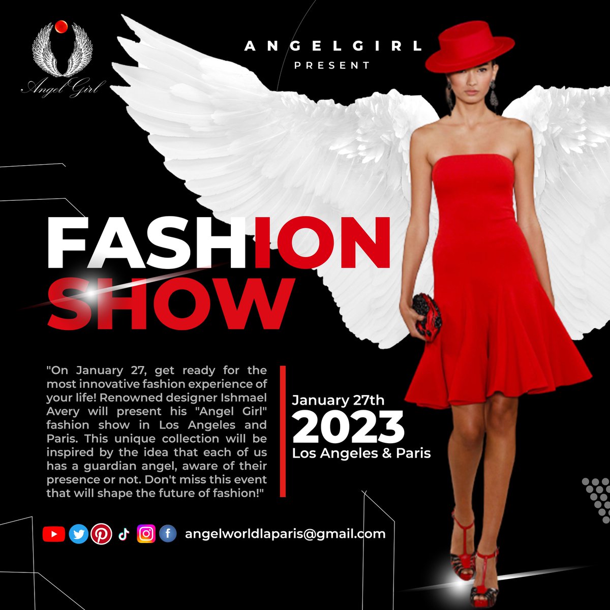 angelworldla's tweet photo. AngelWorld2023
@angelworldla·Jan 11
AngelWorld2023
For further information, please click on this link : https://t.co/Dj45gCqMw3
#AngelGirl #AngelBoy #AngelWorld2023
#AngelGirl #AngelBoy #AngelWorld2023 #FromLA2PARIS #YourChoice #Votrechoix #readytowear https://t.co/u6ScG0wFSL