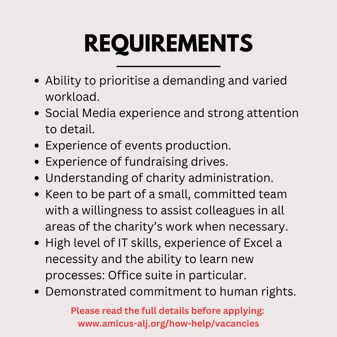 Amicus_ALJ's tweet photo. We are recruiting an Events &amp; Fundraising Officer! Join our energetic UK-based team and assist us in providing adequate representation to those facing the death penalty in the US.

For the full role details go to: https://t.co/tu8QaY5DXj. Please repost and share! https://t.co/s7awaDti0P