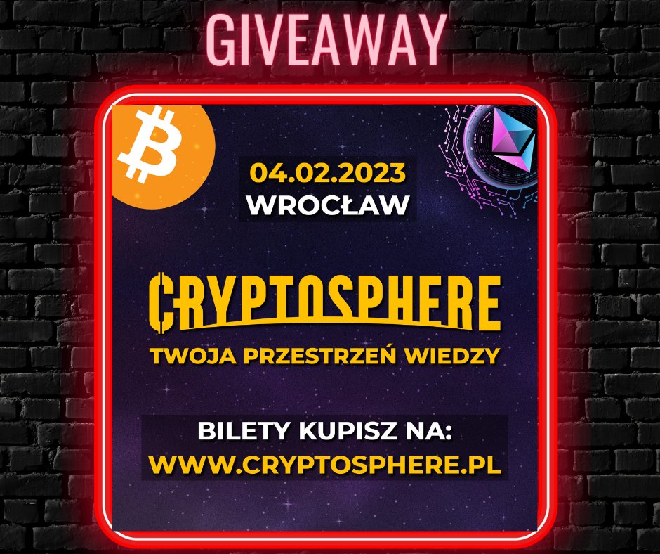 Zywiecrypto's tweet photo. Już 4 lutego jadę do Wrocławia na #Cryptosphere i z tej okazji mam dla Was 10 biletów do rozdania 👇 

Co trzeba zrobić? 

Daj "Like i Retweet z komentarzem #cryptosphere z Żywcem" pod tym postem 👇 
https://t.co/SEO7gnaD8o 

Losowanie w Niedzielę. 
Do zobaczenia we WRO 😎 https://t.co/hUt23oWykS