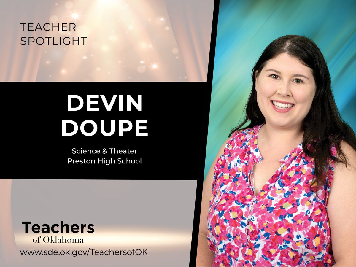 A pre-med major turned science and DRAMA teacher! Read Mrs. Doupe’s strong of courage and perseverance here: facebook.com/10008414206462…

#oklaed #TeachersofOK